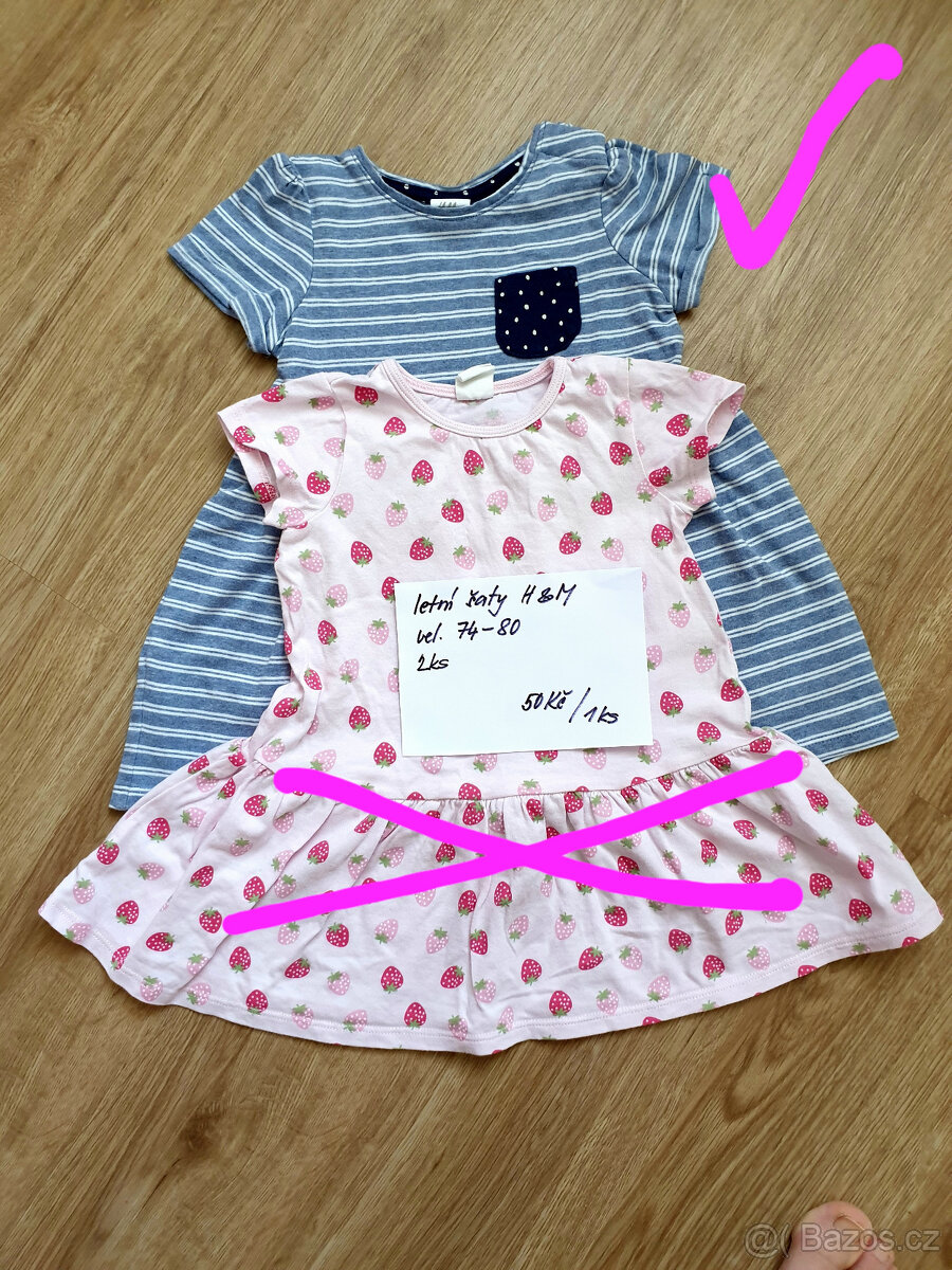 dívčí šaty vel 74-80 / 6-12M - 2