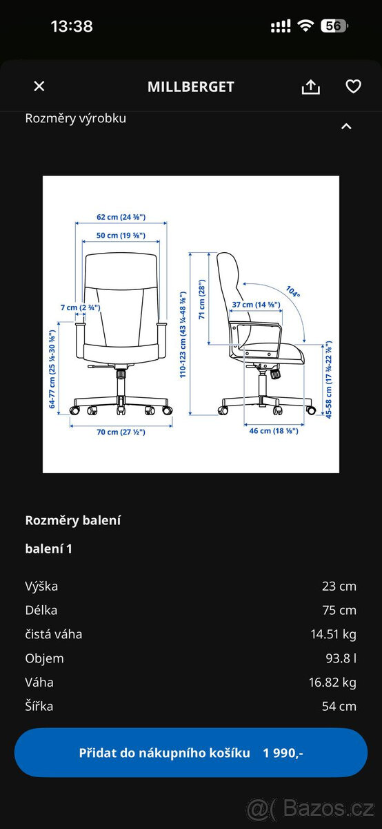 Kancelářská židle - nová - 2