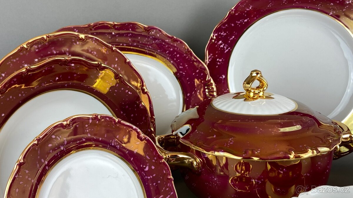 Jídelní porcelánová souprava, Jídelní servis český NOVÉ - 2