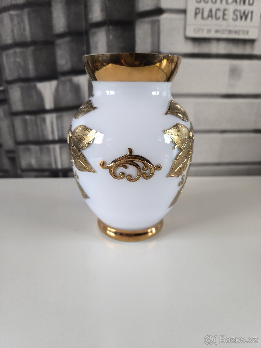 Starožitná váza - zlaté růže - 2