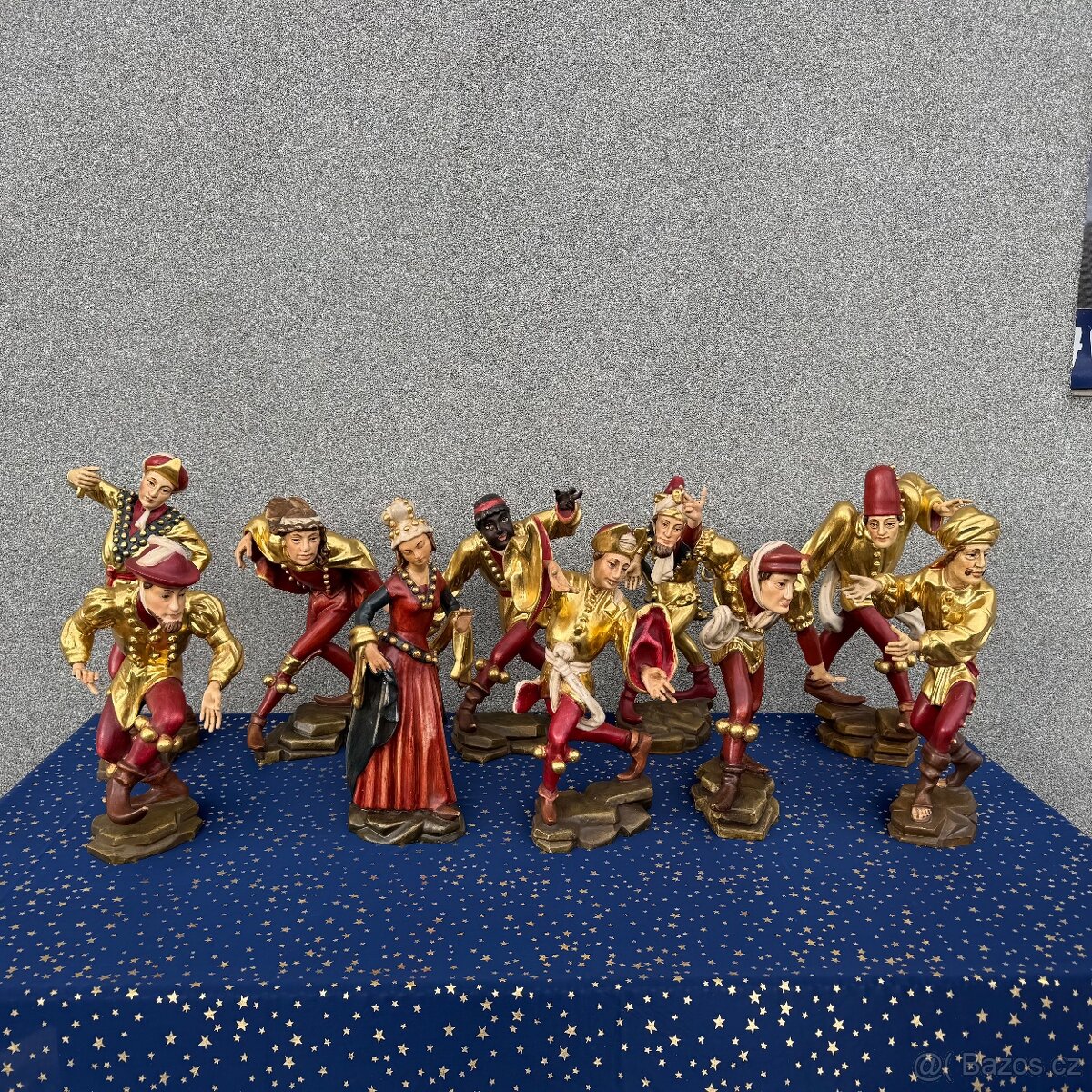 Souprava všech 10 soch Moriskentänzer velké dřevěné - 2