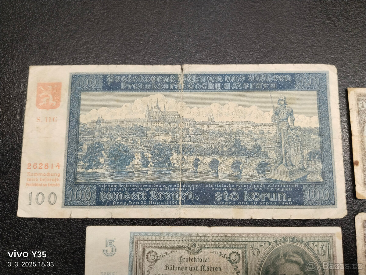 Bankovky Protektorát 1940 - 2
