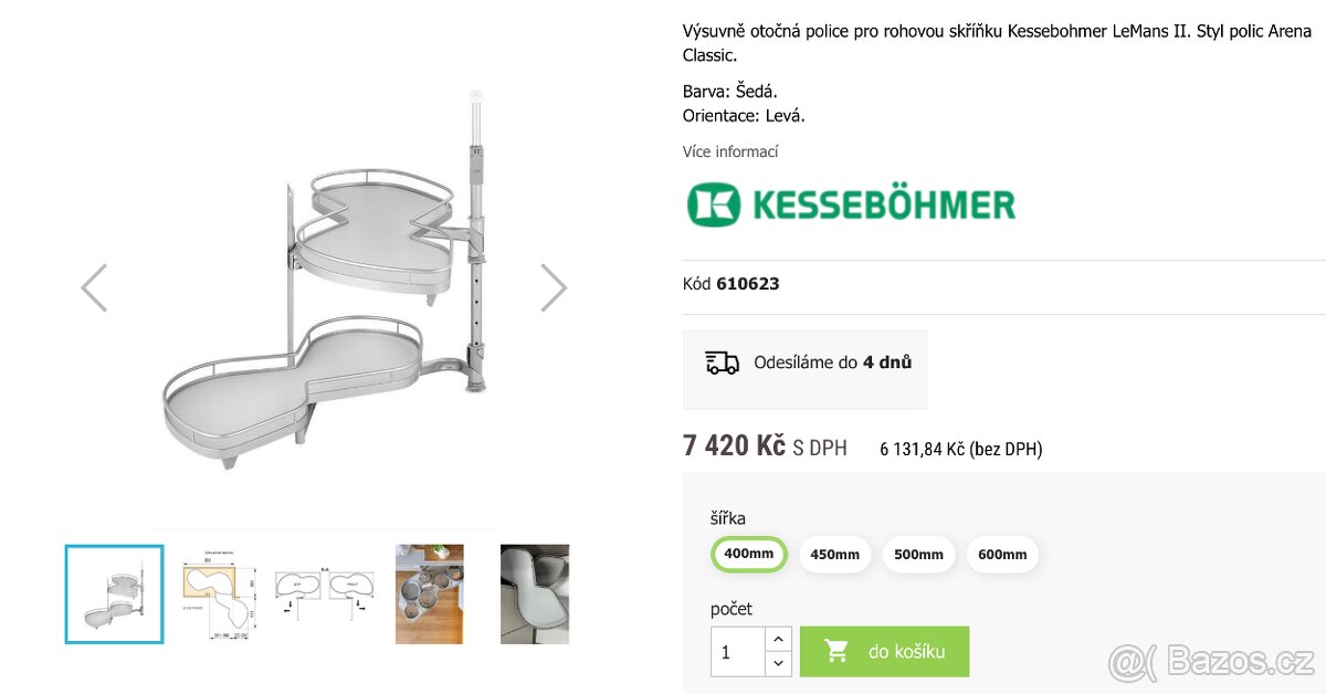 Výsuvně otočná police "Kesseböhmer LeMans" - 2