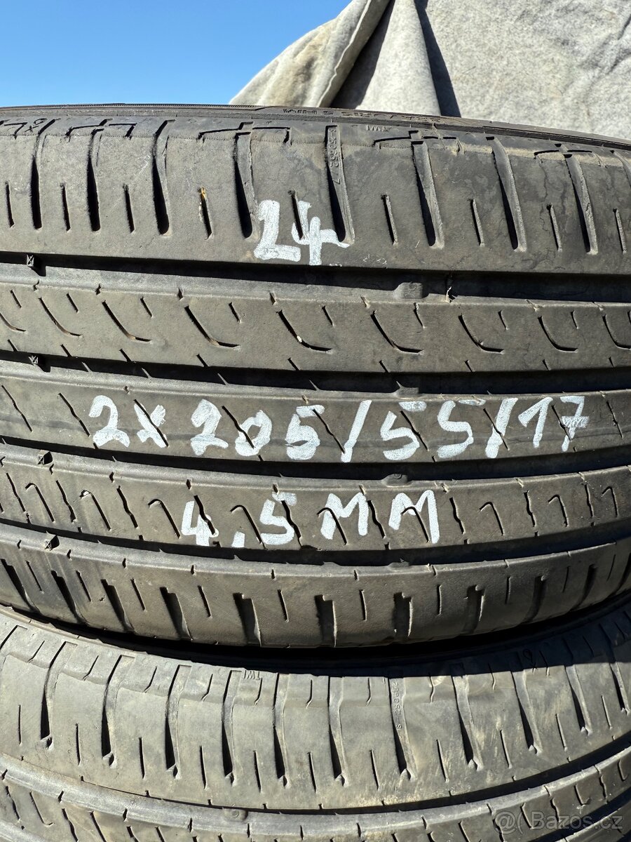 2 x letní pneu r17 205/55/17 - 2