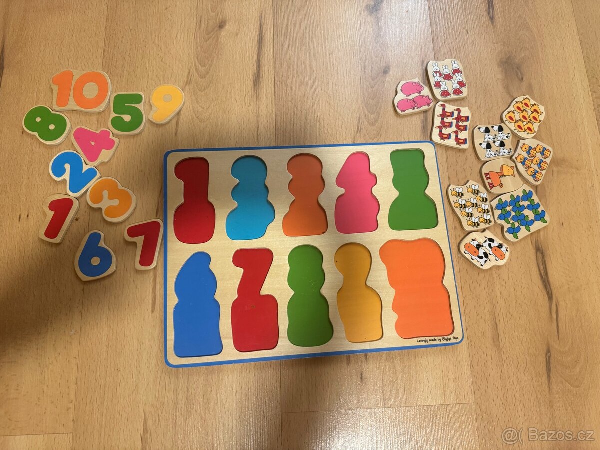 Dřevěné puzzle – čísla a tvary - 2
