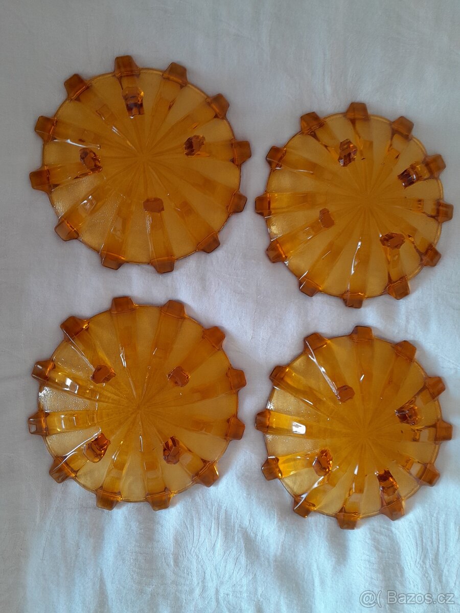 STAROŽITNÉ SKLENĚNÉ MISKY Art Deco - čtyři kusy - 2