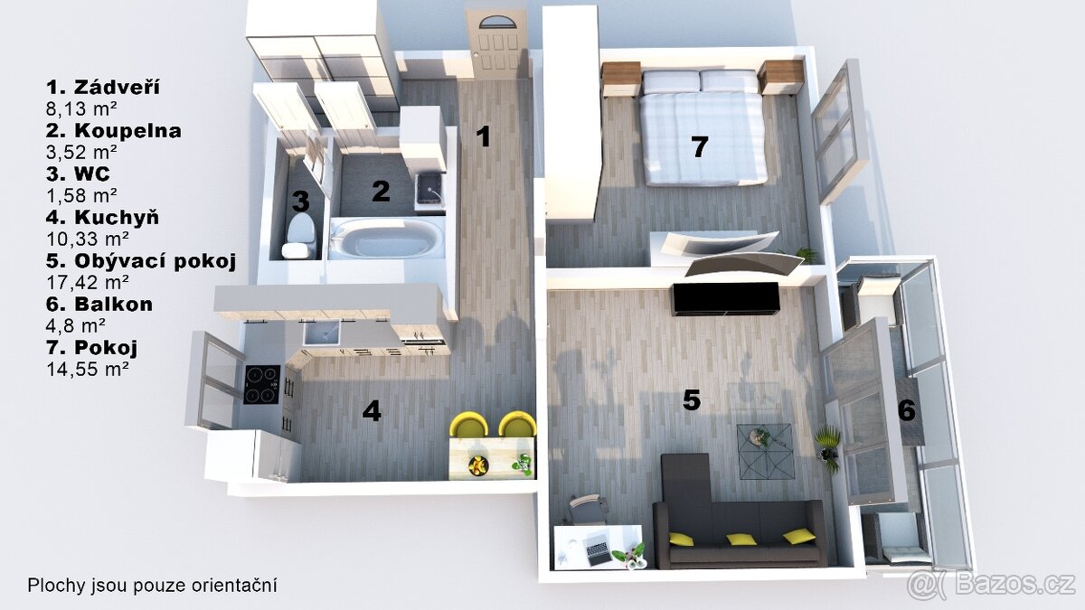 Prodej zděného bytu 2+1, Vysoké Mýto, Brandlova ul. - 2