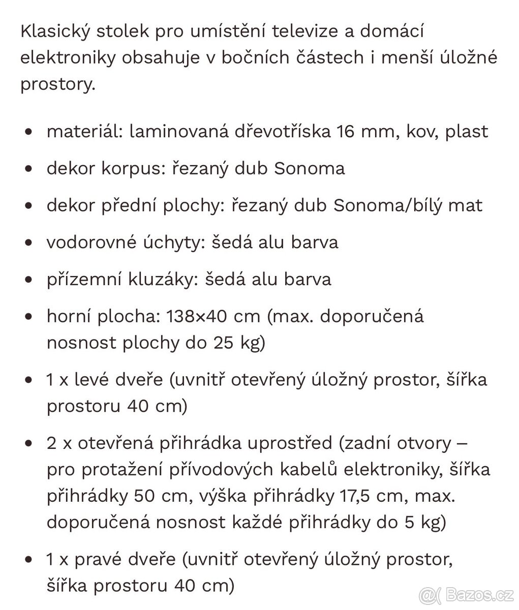 TV stolek dub sonoma - 2