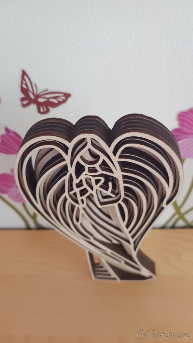 ANDĚL DŘEVĚNÝ 3D V-35 CM-NOVÝ - 2