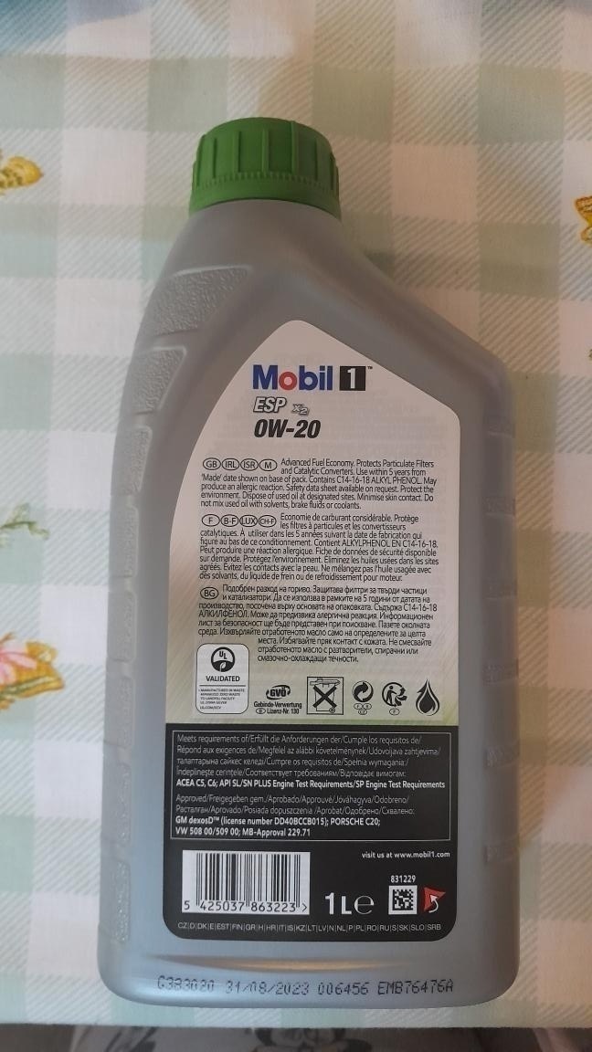 Motorový olej Mobil 1 0W20 ESP X2 - 2