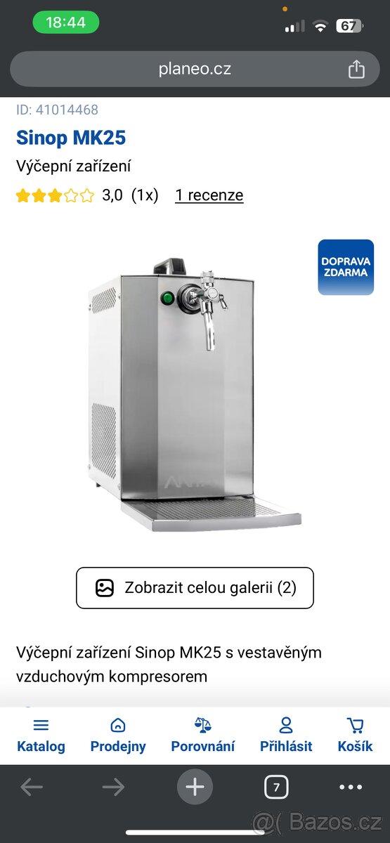 Výčepní zařízení SINOP MK25 - 2