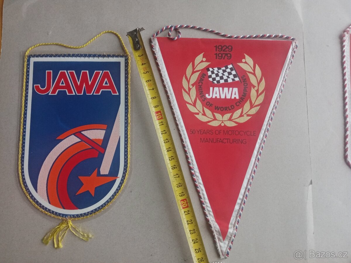 Jawa 250, 350, 500,Babetta, Šestidenní atd.- dobové vlaječky - 2