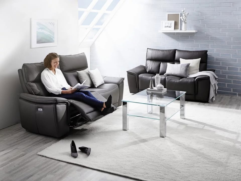 Kožená sedačka, elektronicky polohovatelná - 2