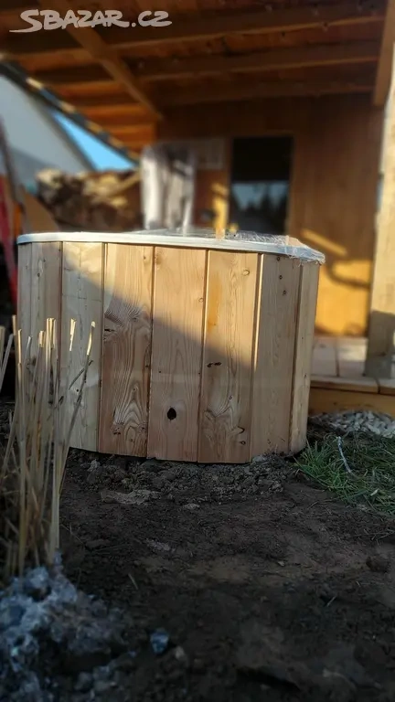 Ochlazovací káď dřevěná + plastová vanička - 2