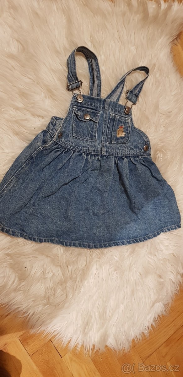 Dívčí džínové šaty vel. 86, 12 měsíců, Body H&M, 9-12 měs - 2