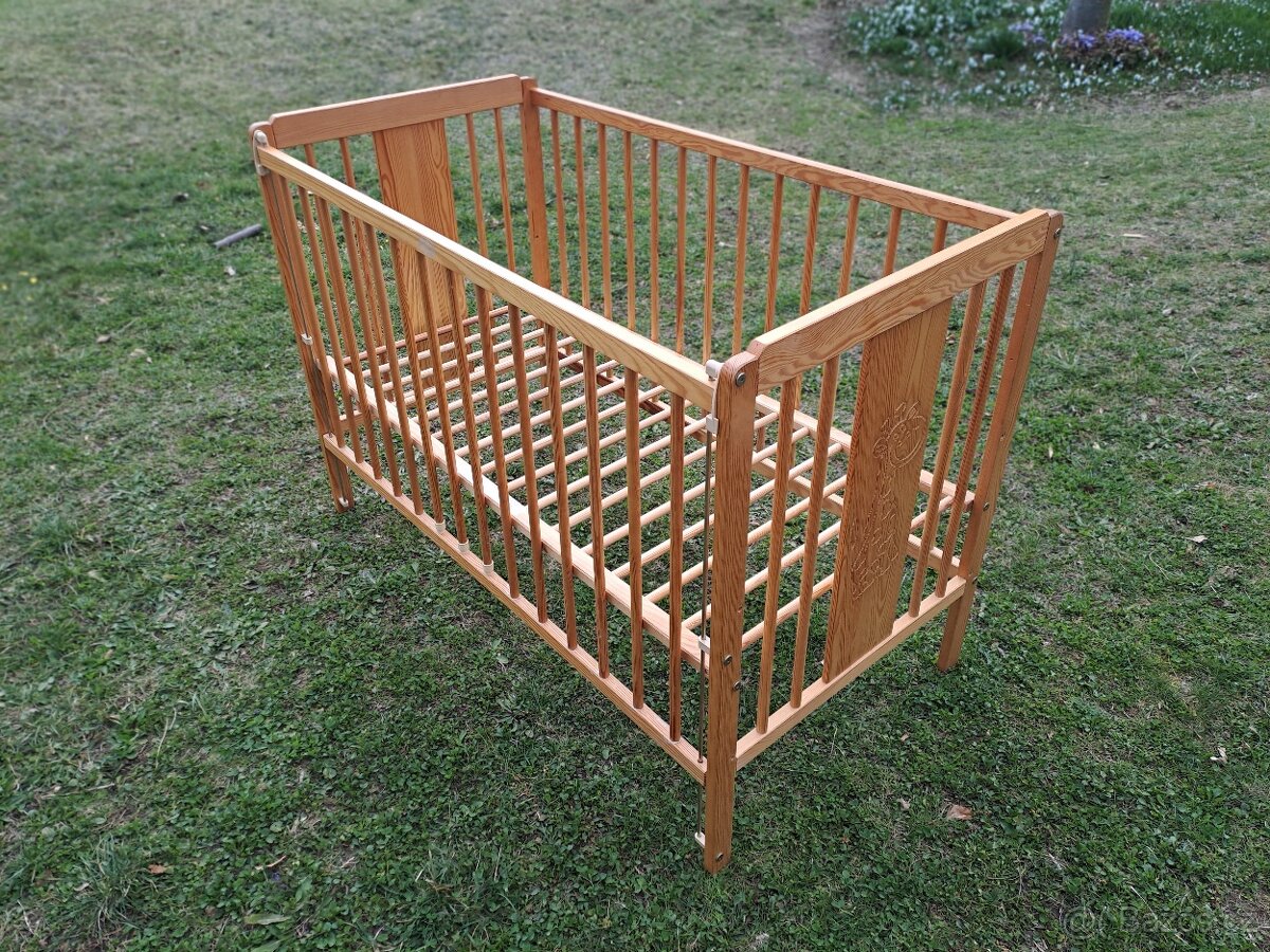 Dětská postýlka 124x64 cm s matrací - 2