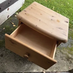 Dva noční stolky z dřevěného masivu, světle hnědá - 2