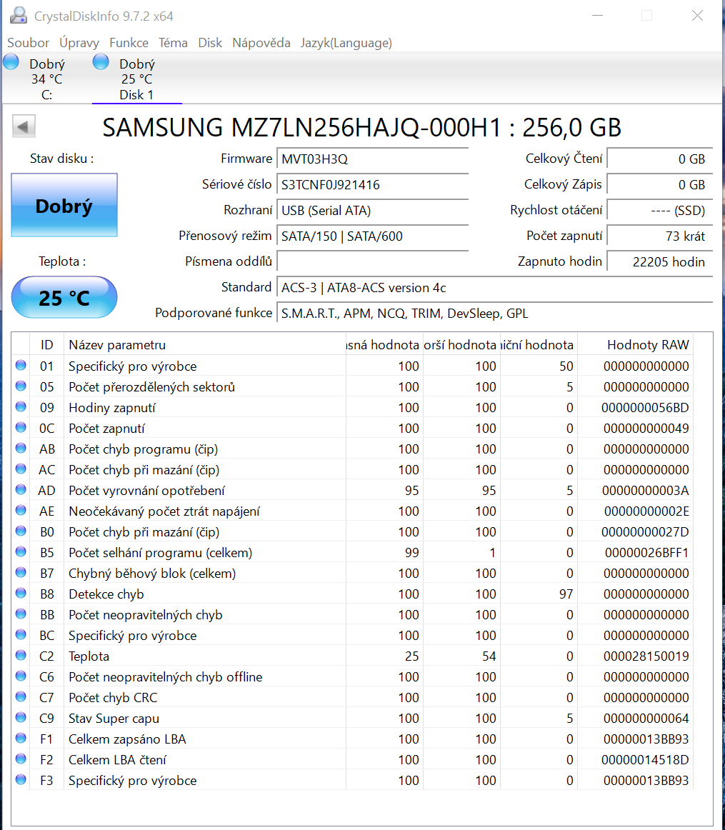 2,5" SSD Samsung 256GB - 2