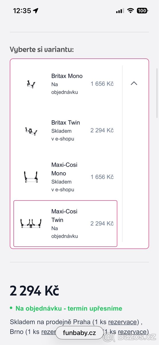 Bugaboo Donkey adaptér pro Britax safe - 2