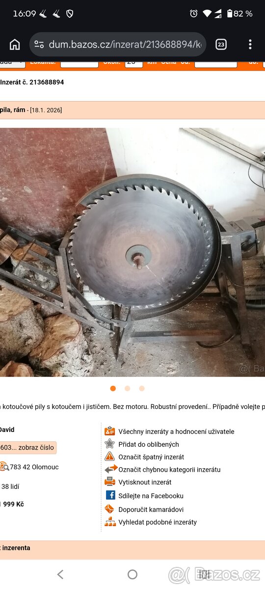 Rám kotoučové pily, kotouč, jistič - 2