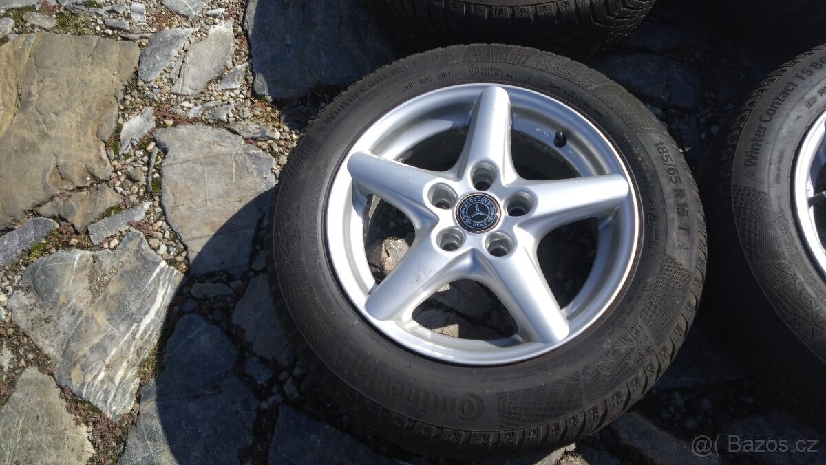 al kola 15 5x112 na MERCEDES A B + zimní 185 65 15 - 2