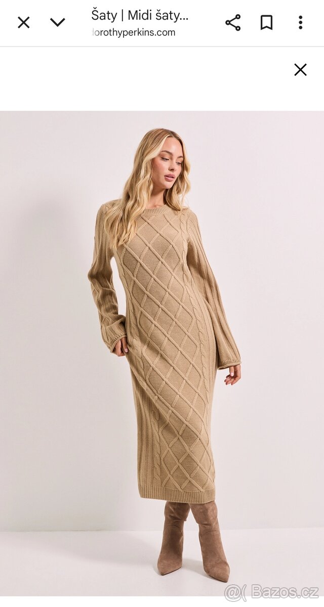 Dorothy Perkins dámské úpletové midi šaty vel. M nové - 2