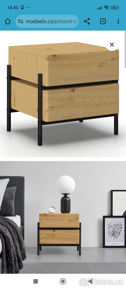 Noční stolek Jasmína Möbelix v záruce, Top stav - 2