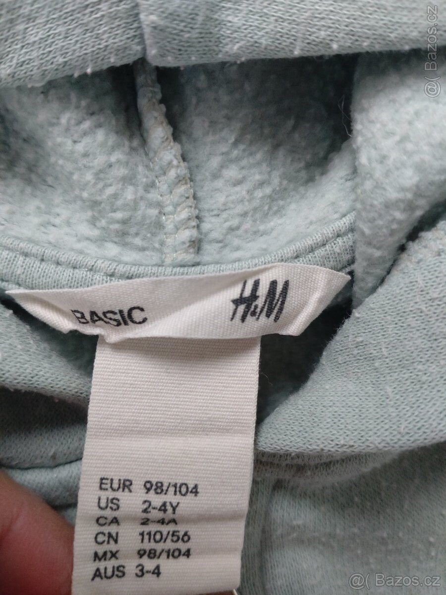 Mikiny 2ks, tyrkys.+růžová (98/104) - 2