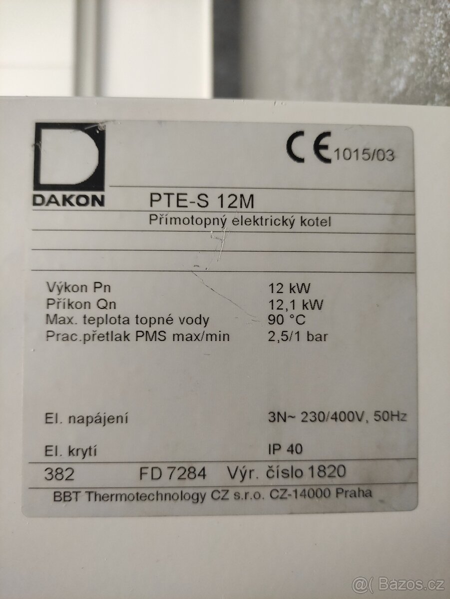 Elektrokotel DAKON PTE-S 12M 12kW - 2