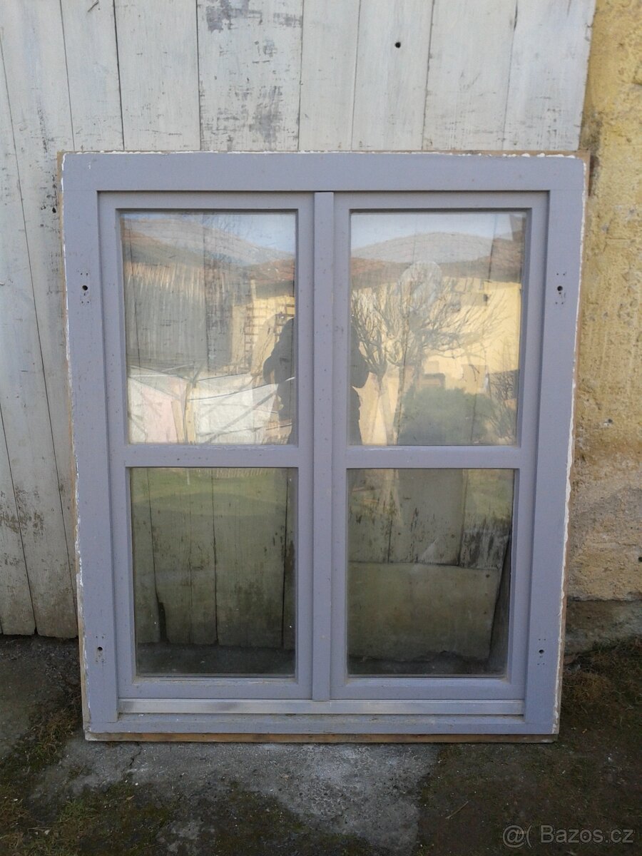 4 kusy - Dřevěné okno 111 x 132 cm - 2