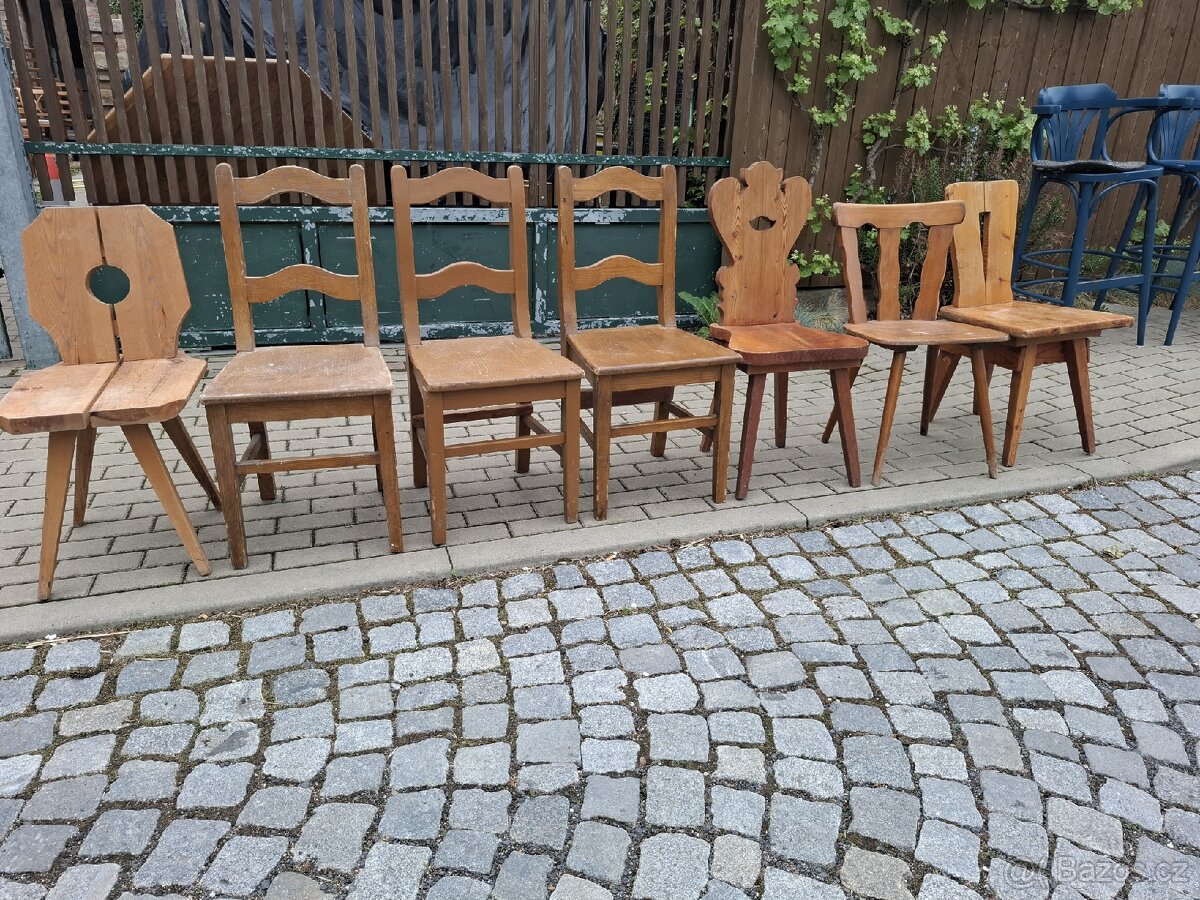 7x staré židle - 2