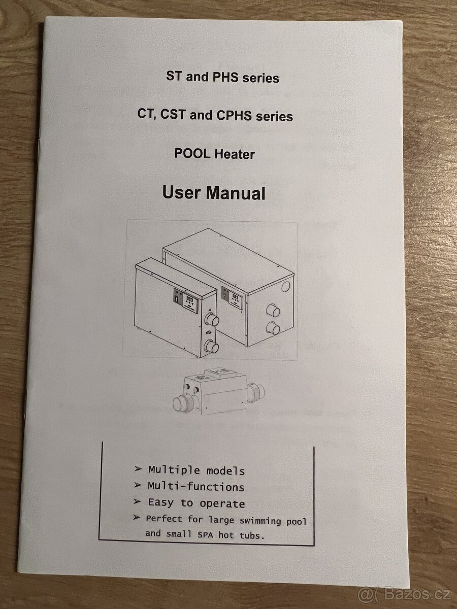 Ohřívač bazénu 11KW / 220V •Nový• - 2