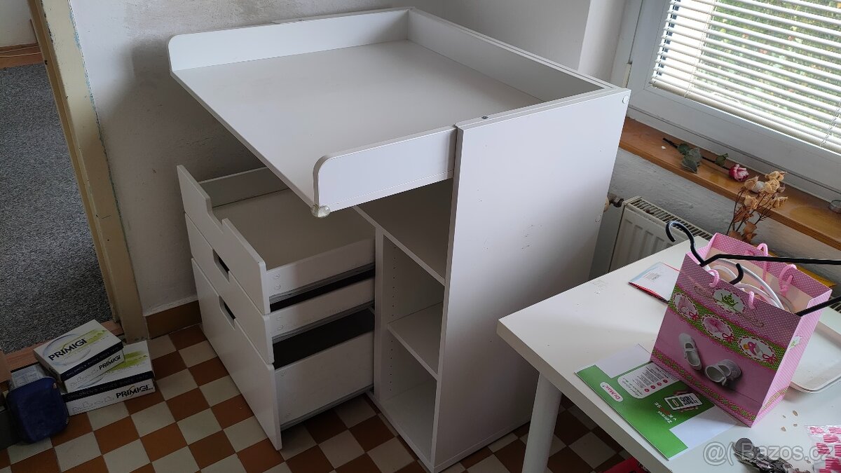 Přebalovací stůl, bílá/se 3 zásuvkami, 90x79x100 cm IKEA - 2