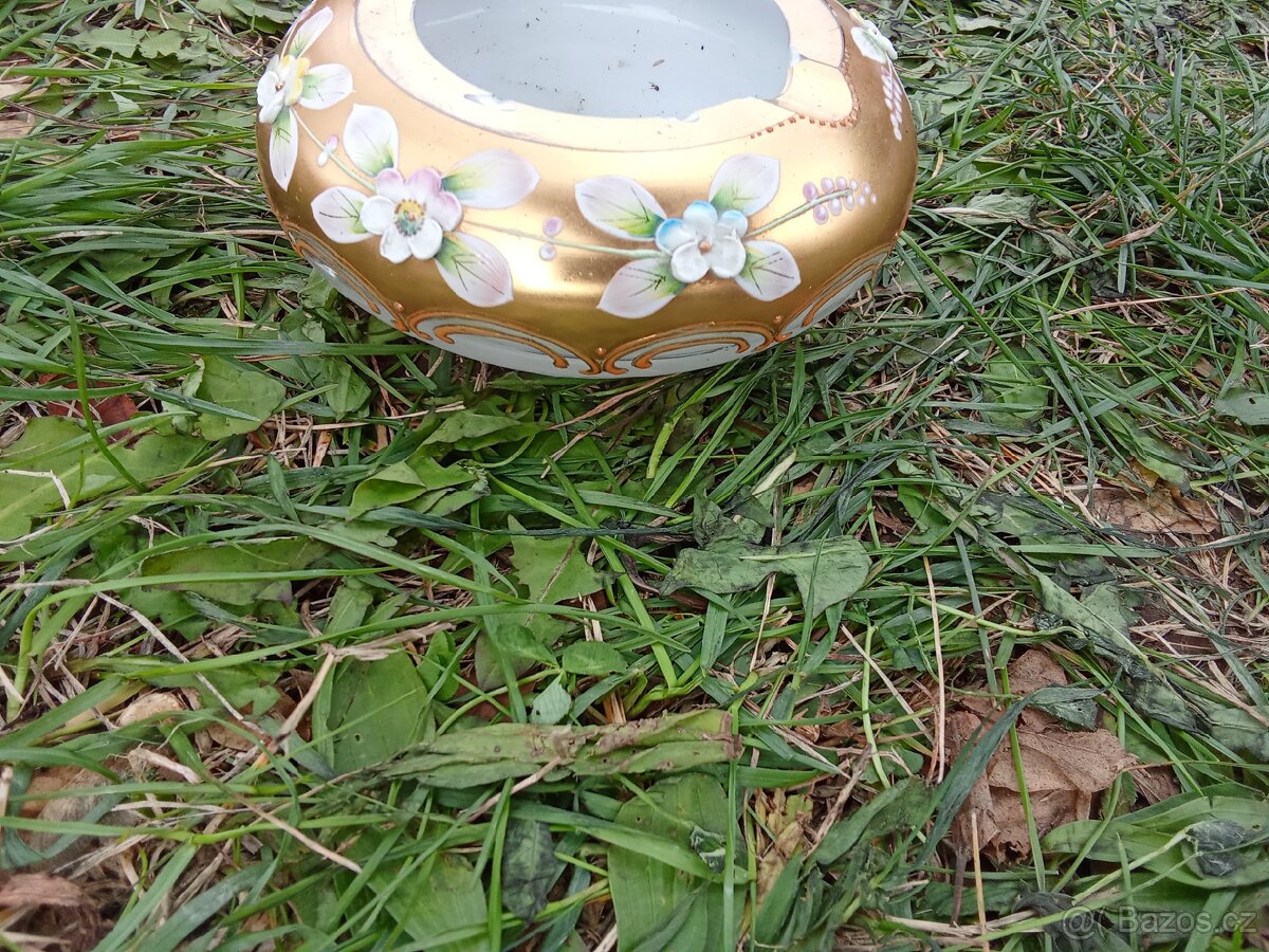 Popelník porcelán pozlacený - 2