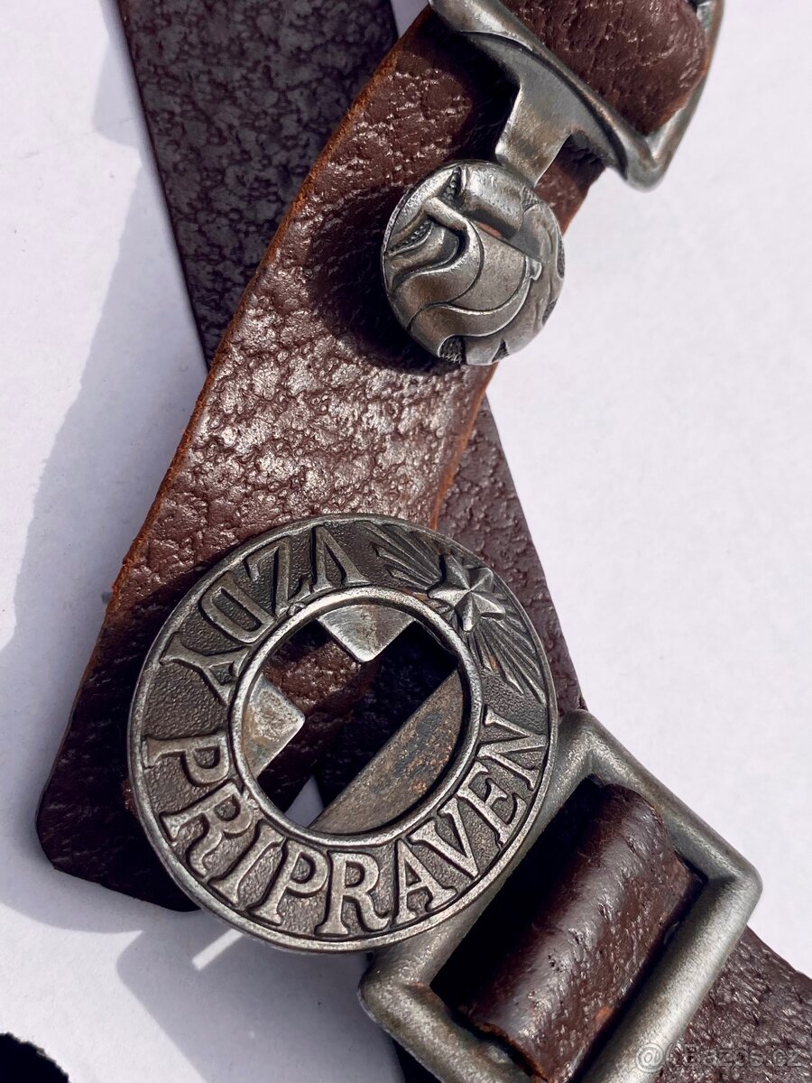 Opasek, pásek pionýrský kožený ve skvělém stavu. - 2