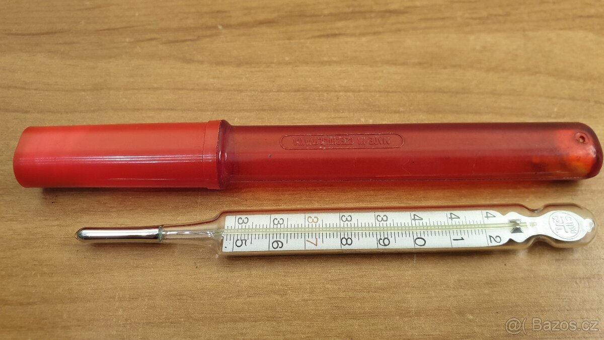 MINUTOVÝ RTUŤOVÝ TEPLOMĚR LÉKAŘSKÝ, RYCHLOBĚŽKA - 2