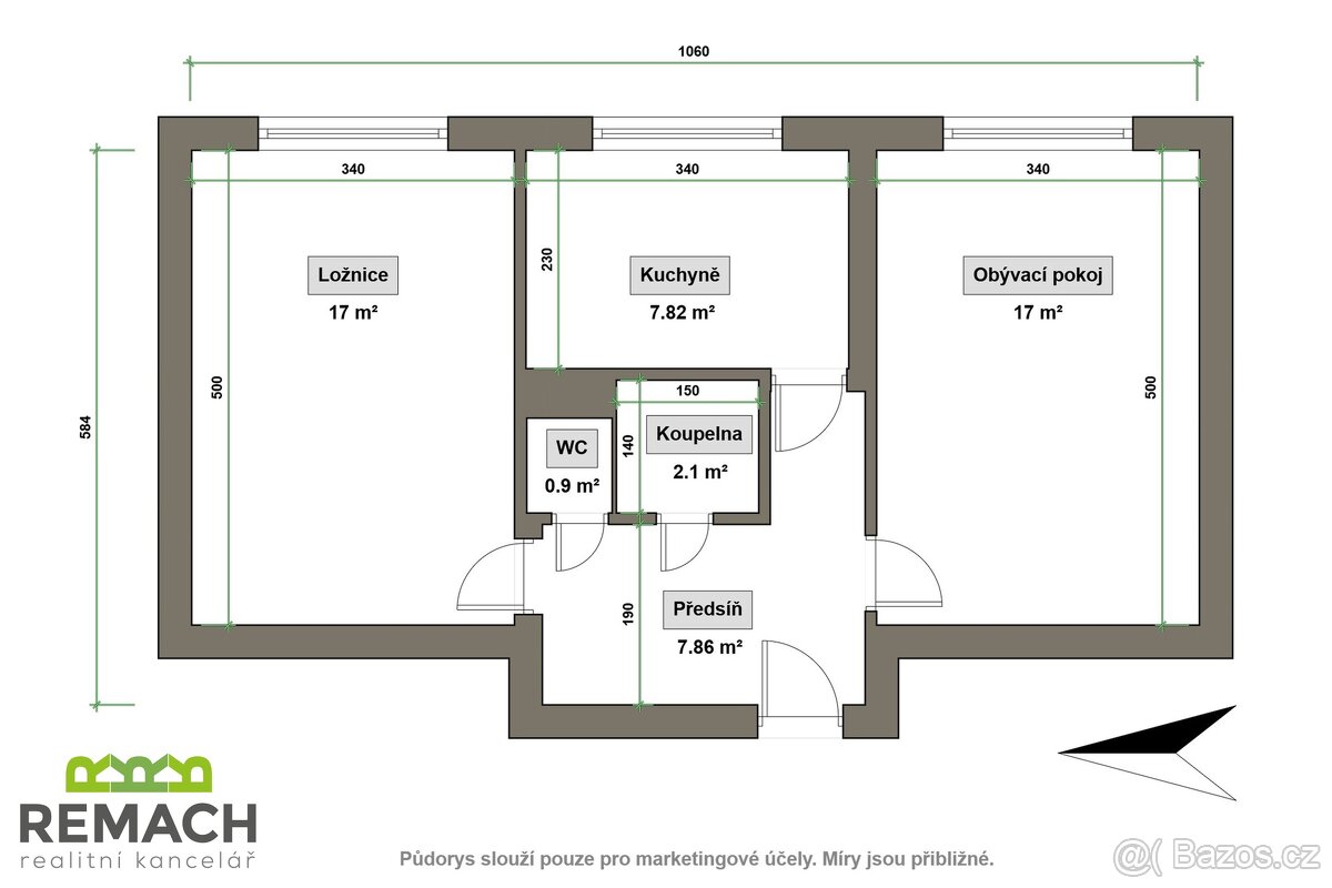 Pronájem bytu 2+1 54 m², Uherské Hradiště, ev.č. 03348 - 2