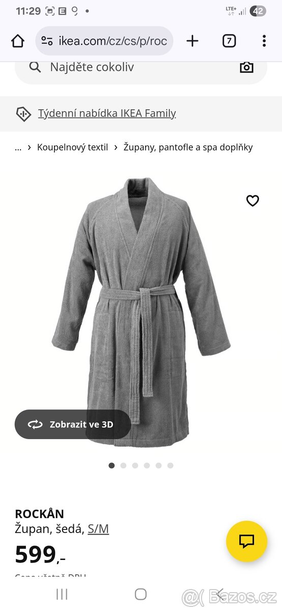 Nový župan Ikea Rockan S/M - 2