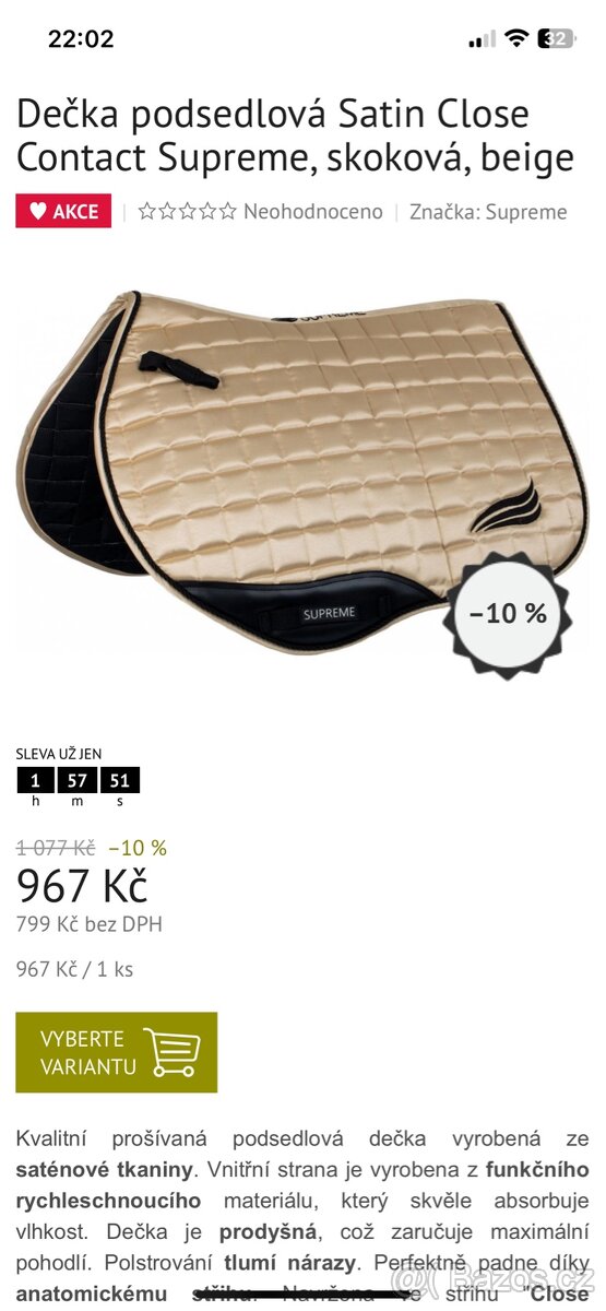 Prodám podsedlovku - 2