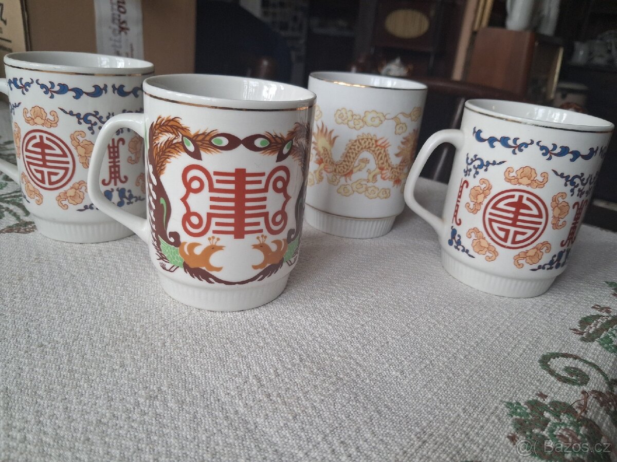 Retro hrnky činský porcelán - 2