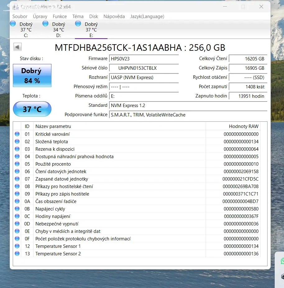 SSD NVMe Micron 256 Gb - 2