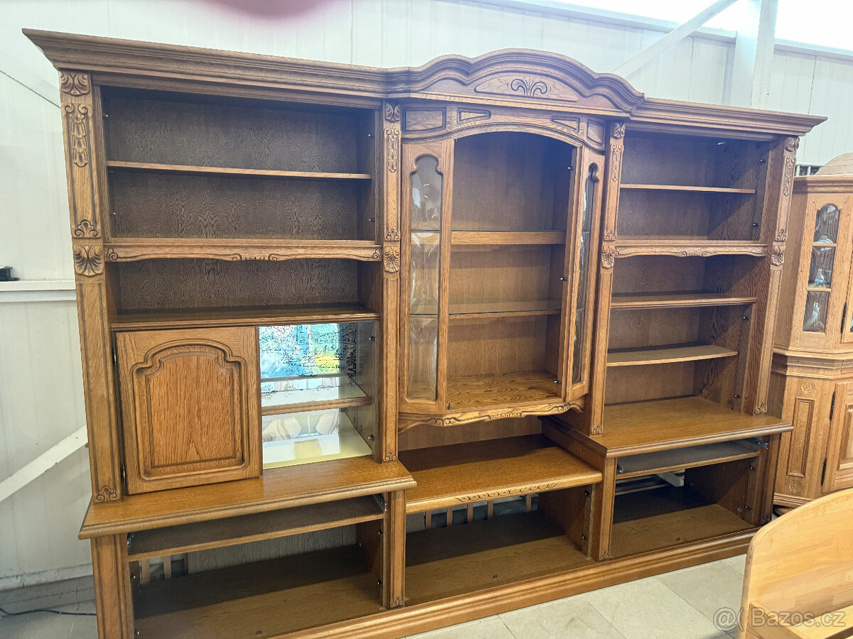 Dubová rustikální obývací stěna 325cm - 2