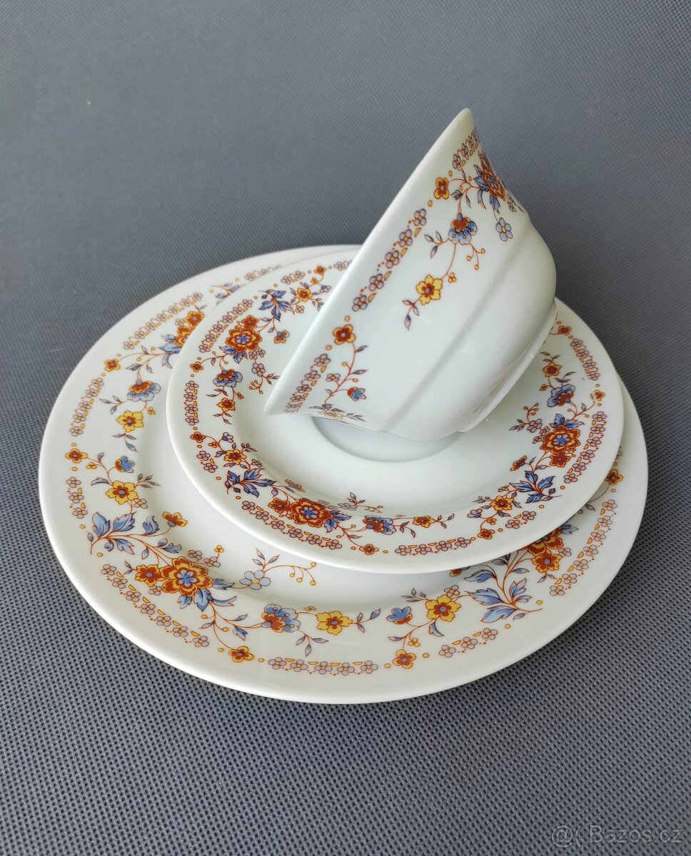 Nádherná porcelánová čajová sada/trio od manufaktury JLMENAU - 2