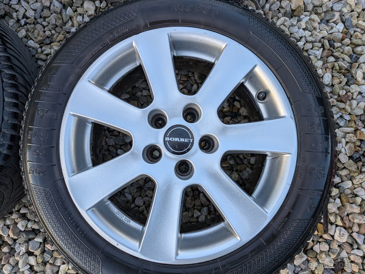 ALU disky Borbet 7Jx16 ET40 + zimní pneu 205/55 R16 - 2