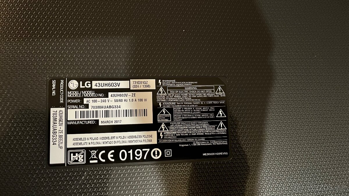 Tv LG 43UH603V - 2