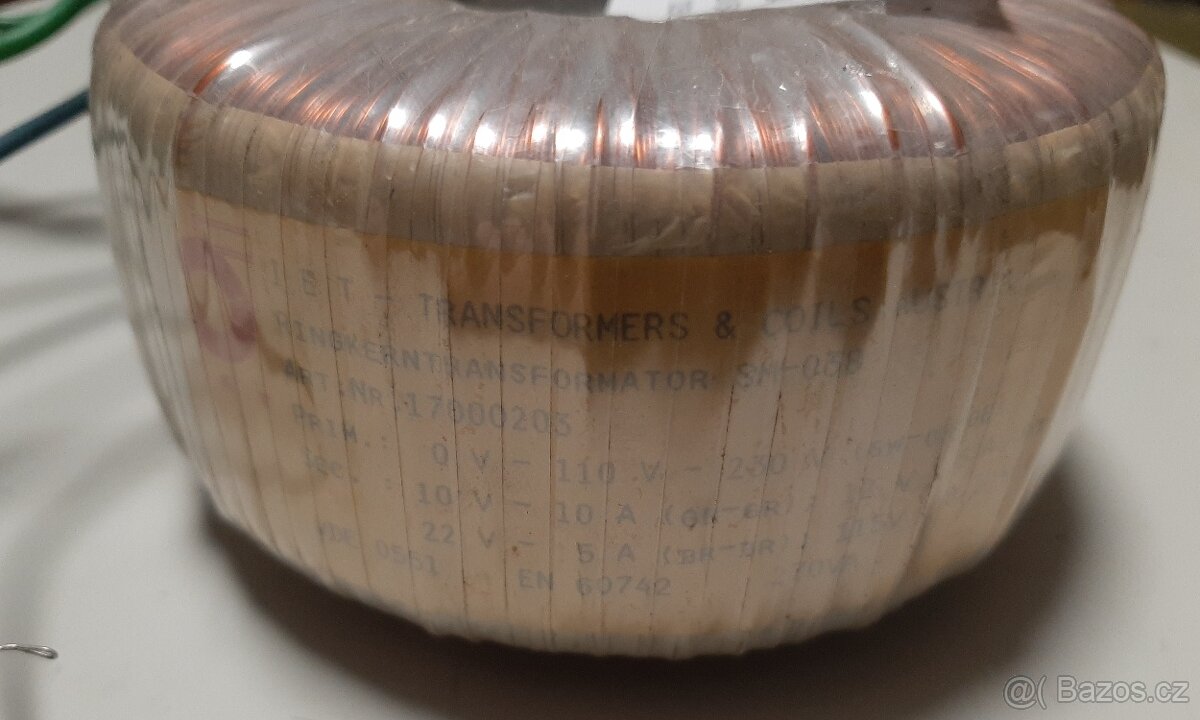 Toroidní transformátor 230V - 10V/12V/22V/115V - 2