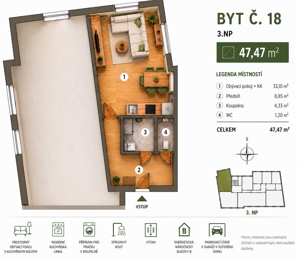 PRODEJ BYTU 1+KK - 2