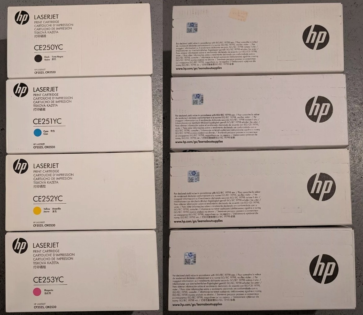 Sada originálních tonerů HP CE250Y 251Y 252Y 253Y - 2