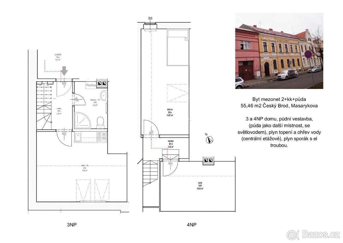 Pronájem nového bytu 2+kk+půda 55,46 m2, Český Brod - 2