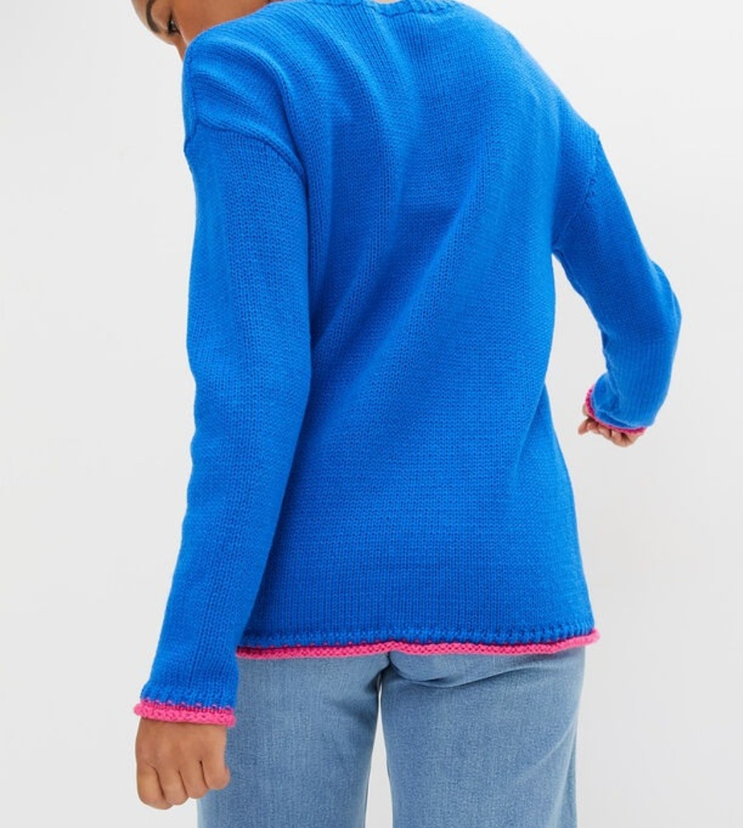 Modrý svetr bon Prix L - 2